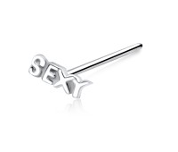 SEXY Silver Straight Nose Stud NSKA-321